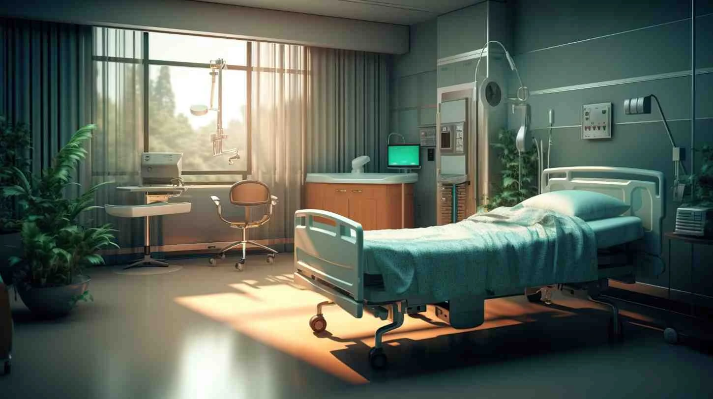 Modern hospital corridor